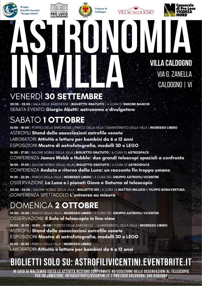 Astronomia in Villa – 2022 – Gruppo Astrofili Vicentini