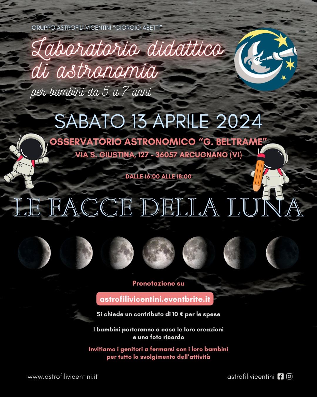 Le facce della Luna | Laboratorio per bambini da 5 a 7 anni