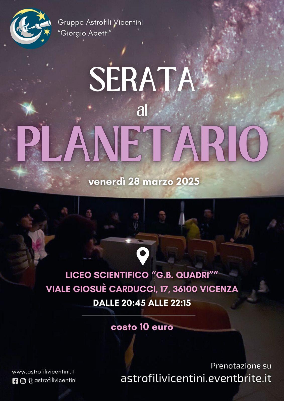 Serata al Planetario